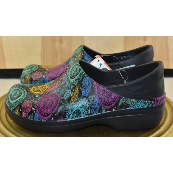 Crocs Neira Pro II Womens Clogs Size 8 Mandala Graphic Slip Resistant Work Shoes - Picture 5 of 10